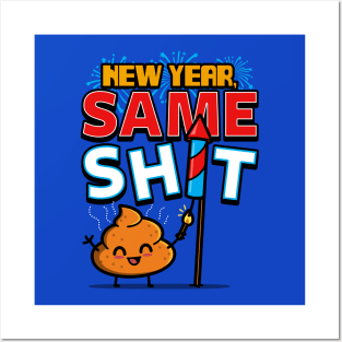 Lunar New Year 2024 Funny Cute Kawaii Poop Original Cartoon Meme Posters and Art